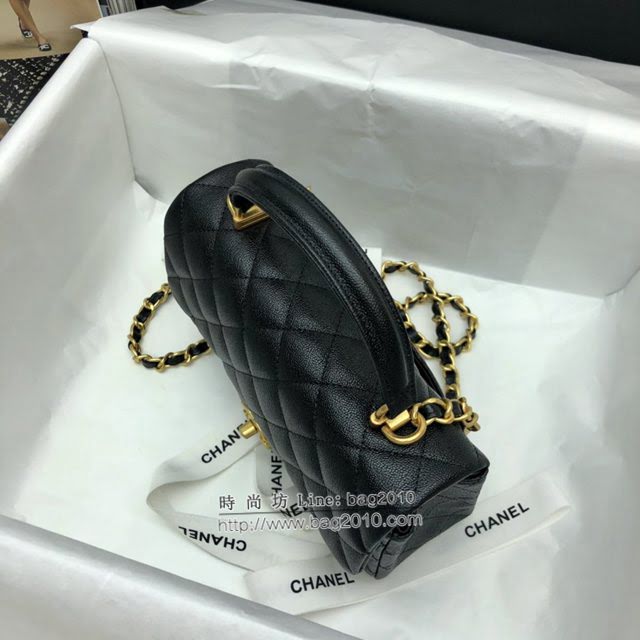 Chanel女包 香奈兒專櫃經典走秀款手提女包 Chanel果粒壓花小牛皮口蓋包  djc4327